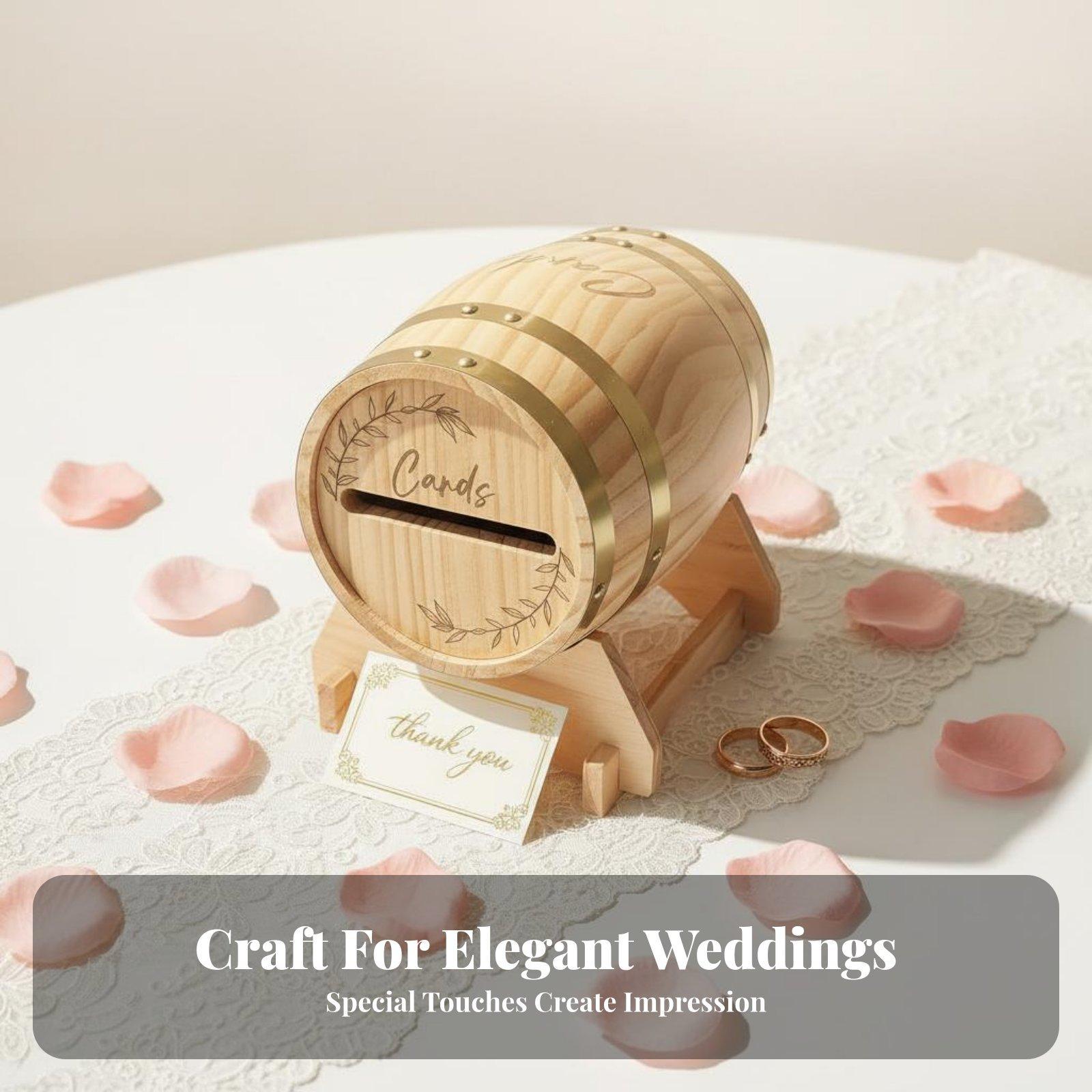 Wedding Card Box - Grote houten kaartendoos met sleuf, rustieke