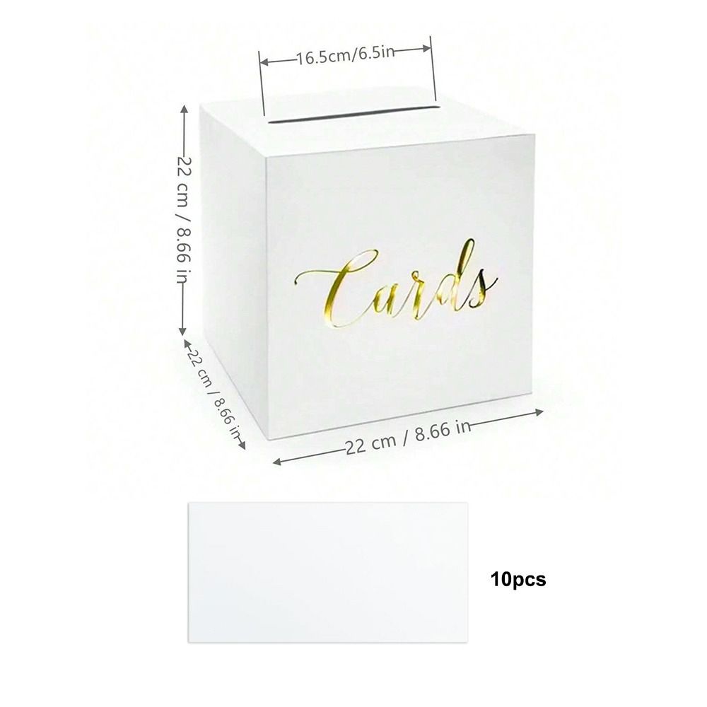 Wedding Card Box - Envelopdozen Wit Zwart Bruiloft Kaartendoos Karton