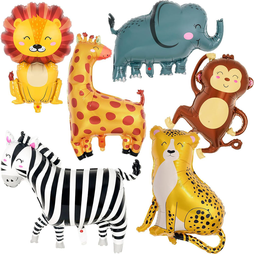 Wedding Zoo - 6 stuks folieballonnen met jungle- en