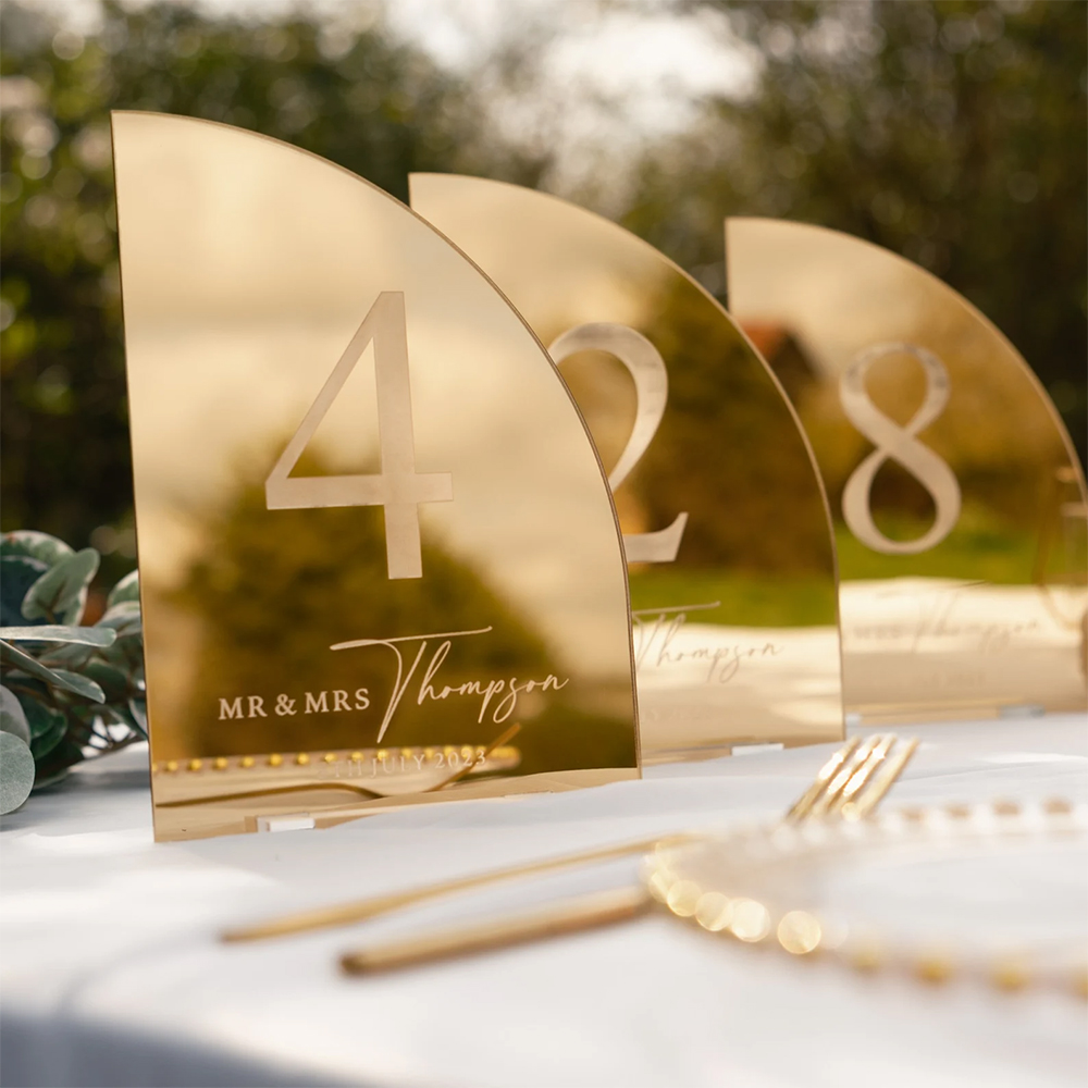 Gepersonaliseerd bruiloft barb - Table Number Gold recensie en prijs